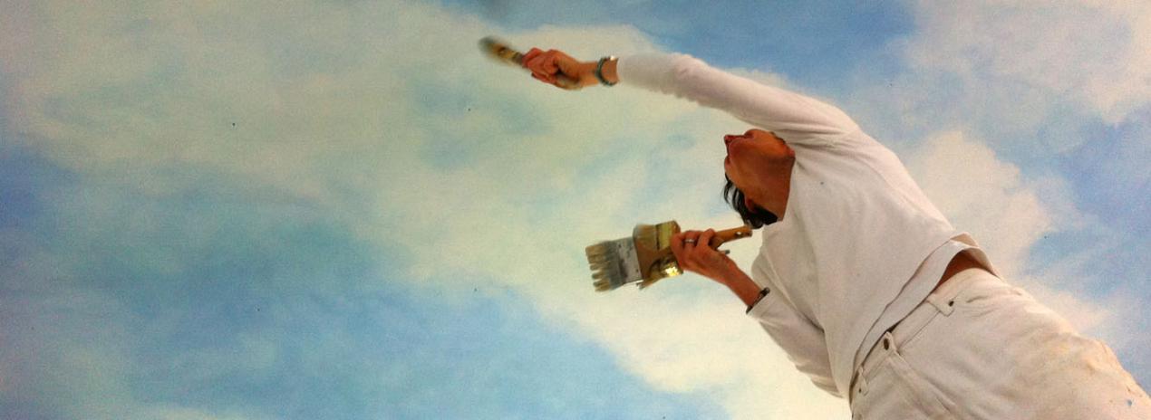 malen Himmel, Illusionsmalerei, Lasurtechnik