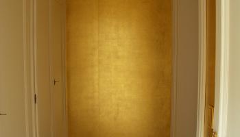 Goldtapete, vergoldete Wand, de Gournay